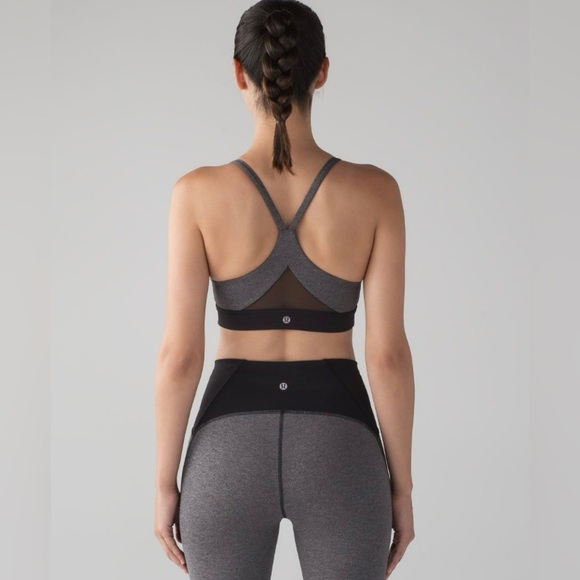 Lululemon Train Times Bra in Heathered Black / Black - Picture 5 of 7